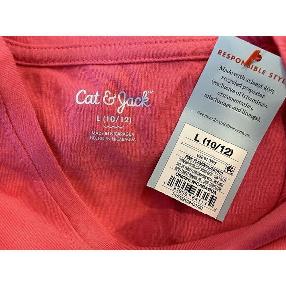 Cute Cat & Jack Short Sleeve Large (10-12) Flamingo T-shirt - Picture 3 of 9